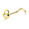 Stone Lock Heart Shaped Curved Nose Stud NSKB-353